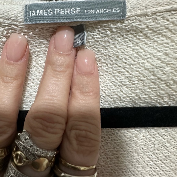 James Perse 4 Cream Hooded Sweater Cropped Lagenlook Minimalist XL - Picture 6 of 6